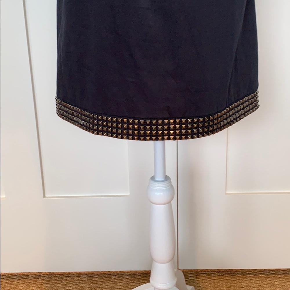 BURBERRY ROCKSTUD BLACK FITTED SILHOUETTE COTTON DRESS LINED W/SILVER STUDS US 4 - Picture 3 of 8